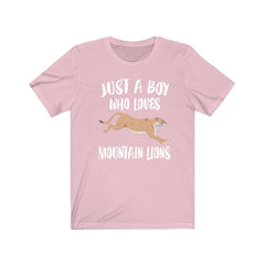 Just a boy who loves mountain lions cougar puma apex predator tee