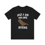 Just A Boy Who Loves Otters Shirt, Otter Lover Shirt, Otter Shirt, Otter Lover Gift, Animal Adult Kids T-Shirt Image 2