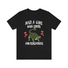 Just A Girl Who Loves Ankylosaurus Dinosaur Shirt - Ankylosaurus print design