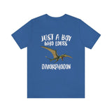 Just A Boy Who Loves Dimorphodon Dinosaur Shirt, Dimorphodon Lover Shirt, Dinosaur Shirt, Pterosaur Lover Gift, Animal Adult Kids T-Shirt Image 2