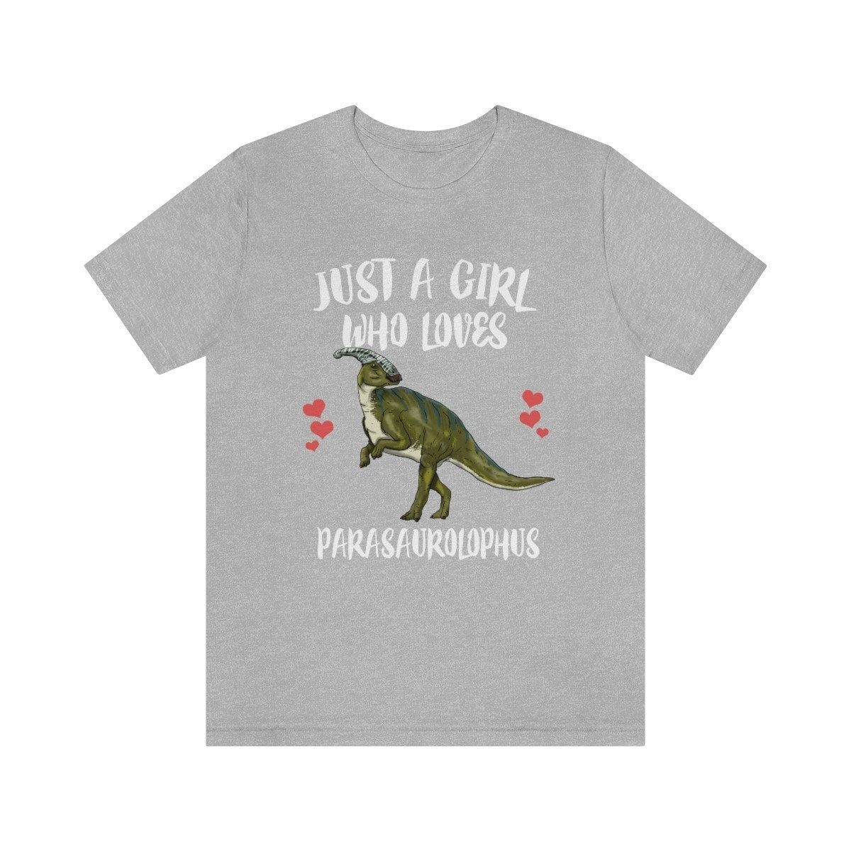 Just A Girl Who Loves Parasaurolophus Shirt, Parasaurolophus Lover Shirt, Dinosaur Lover Gift, Hadrosaurid Animal Adult Toddler Kids T-Shirt Image 2