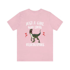 Just A Girl Who Loves Velociraptors Shirt - Velociraptor print design