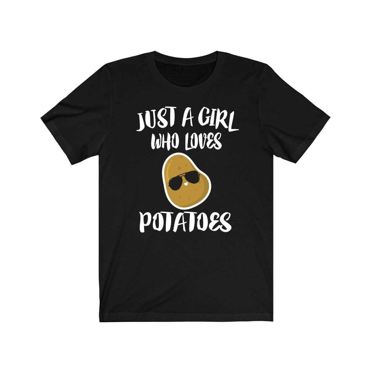 Just A Girl Who Loves Potatoes Shirt, Potato Lover Shirt, Potato Lover Gift, Vegan Shirt, Potato Tee, Animal Adult Kids Image 1