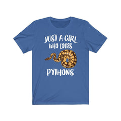 Just A Girl Who Loves Pythons Snakes Shirt - python print design