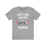 Just A Girl Who Loves Rhinos Shirt, Rhino Lover Shirt, Rhino Lover Gift, Rhino Shirt, African Rhino, Animal Adult Kids Image 2