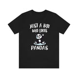 Just A Boy Who Loves Pandas Shirt, Panda Lover Shirt, Panda Shirt, Panda Gift, Animal Adult Kids T-Shirt Image 2