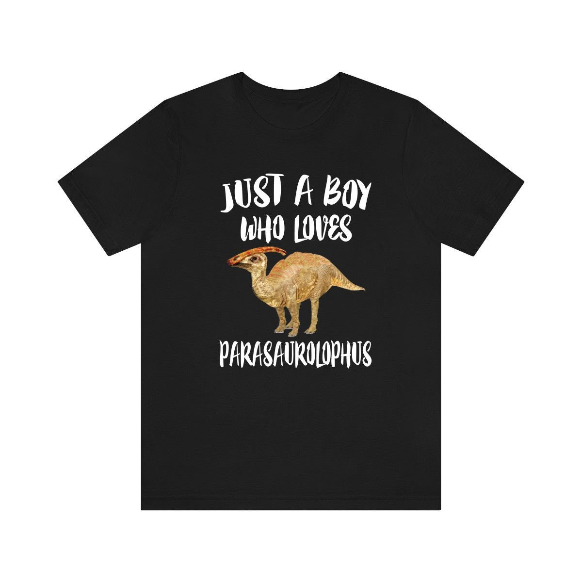 Just A Boy Who Loves Parasaurolophus Dinosaur Shirt, Parasaurolophus Lover Shirt, Dinosaur Shirt, Hadrosaurid Lover, Animal Adult Kids Shirt Image 1