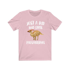 Just a boy who loves parasaurolophus crested hadrosaur dinosaur tee