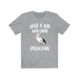 Just A Boy Who Loves Pelicans Shirt, Pelican Lover Shirt, Birding Shirt, Pelican Lover, Animal Adult Kids Shirt Image 1