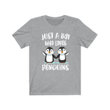 Just A Boy Who Loves Penguins Shirt, Penguin Lover Shirt, Birding Shirt, Penguin Lover, Animal Adult Kids Shirt Image 1
