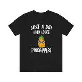 Just A Boy Who Loves Pineapples Shirt, Pineapple Lover Shirt, Pineapple Shirt, Fruit Lover, Animal Adult Kids Shirt Image 2