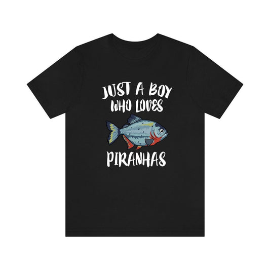 Just a boy who loves piranhas Amazon freshwater predator fish tee