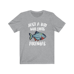 Just a boy who loves piranhas Amazon freshwater predator fish tee