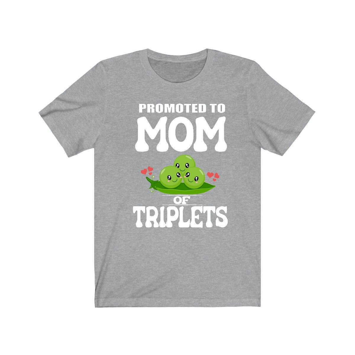Promoted To Mom Of Triplets Shirt, Mom Of Triplets T-Shirt, Mom Of Triplets Gift Mother Pregnancy Announcement Peas T-Shirt Image 3