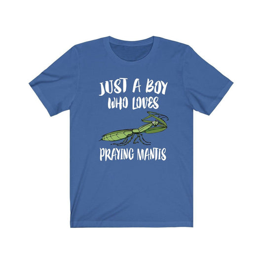 Just a boy who loves praying mantis insect entomology lover tee