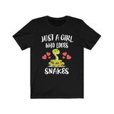 Just A Girl Who Loves Snakes Shirt, Snake Lover Shirt, Snakes Lover Gift, Snake Lover Shirt, Snake Shirt, Animal Adult Kids Image 1