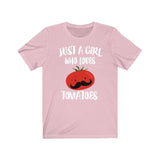 Just A Girl Who Loves Tomatoes Shirt, Tomato Lover Shirt, Tomato Lover Gift, Vegetable Lover Shirt, Vegan Shirt, Animal Adult Kids Image 4