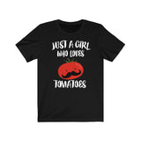 Just A Girl Who Loves Tomatoes Shirt, Tomato Lover Shirt, Tomato Lover Gift, Vegetable Lover Shirt, Vegan Shirt, Animal Adult Kids Image 1