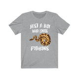 Just A Boy Who Loves Pythons Snakes Shirt, Python Lover Shirt, Python Shirt, Snake Lover Gift, Animal Shirt Image 3