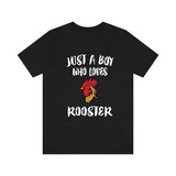 Just A Boy Who Loves Roosters Chicken Shirt, Rooster Lover Shirt, Rooster Shirt, Rooster Lover Gift, Animal Shirt Image 2