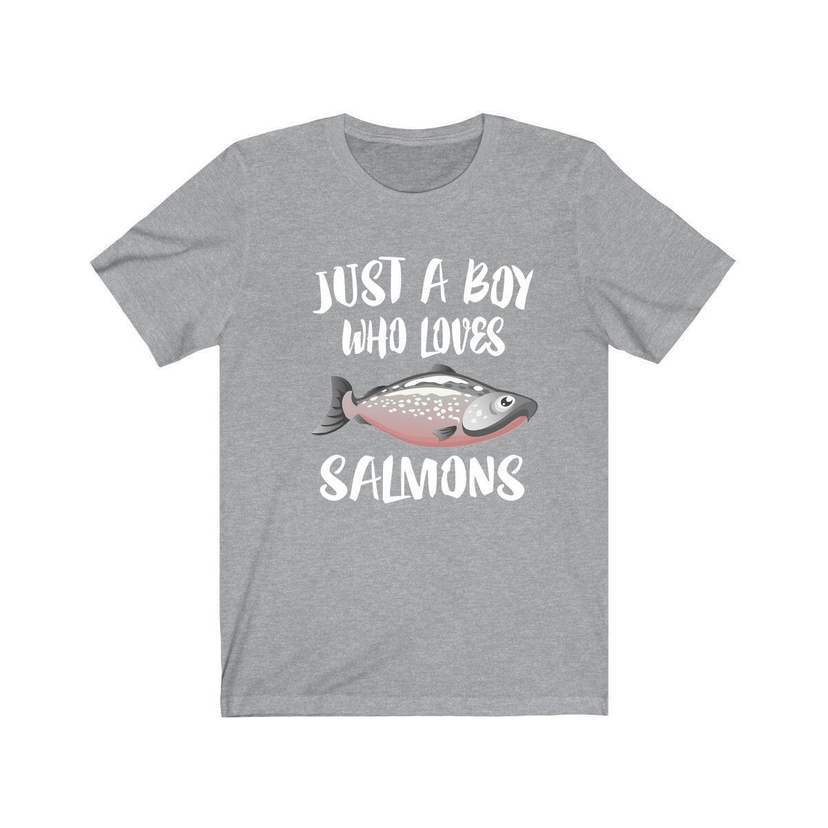 Just A Boy Who Loves Salmons Fish Shirt, Salmon Lover Shirt, Salmon Shirt, Salmon Lover Gift, Animal Shirt Image 3