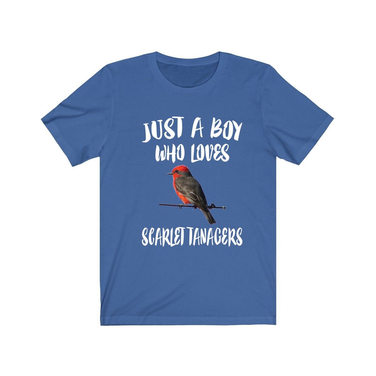 Just A Boy Who Loves Scarlet Tanagers Shirt, Scarlet Tanagers Lover Shirt, Birding Shirt, Bird Lover Gift, Animal Shirt Image 3