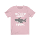 Just A Boy Who Loves Sharks Shirt, Shark Lover Shirt, Shark Shirt, Shark Lover Gift, Animal Shirt Image 4