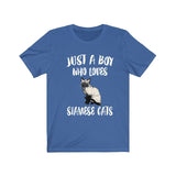 Just A Boy Who Loves Siamese Cats Shirt, Siamese Cat Lover Shirt, Cat Shirt, Siamese Cat Lover Gift, Animal Shirt Image 1