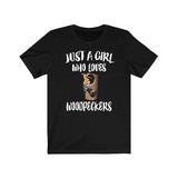 Just A Girl Who Loves Woodpeckers Birds Shirt, Woodpecker Lover Shirt, Woodpecker Lover Gift, Birding Gift, Bird Shirt, Animal Adult Kids Image 2