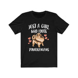 Just A Girl Who Loves Pomeranians Dogs Shirt, Pomeranian Shirt, Dog Lover Gift, Pomeranian Lover Shirt,  Adult Toddler Kids Gift T-Shirt Image 1