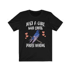 Just A Girl Who Loves Purple Martins Shirt - Purple Martin print design