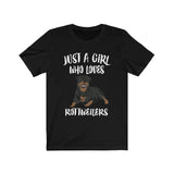 Just A Girl Who Loves Rottweilers Dogs Shirt, Rottweiler Shirt, Dog Lover Gift, Rottweiler Lover Shirt,  Adult Toddler Kids Gift T-Shirt Image 4
