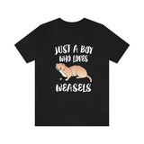 Just A Boy Who Loves Weasels Shirt, Weasel Lover Shirt, Weasel Shirt, Weasel Lover Gift, Animal Shirt Image 1