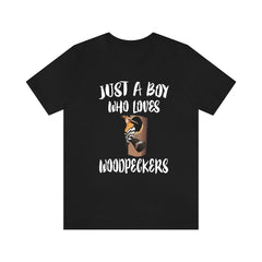 Just A Boy Who Loves Woodpeckers Shirt - woodpecker print design
