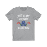 Just A Boy Who Loves Blueberries Shirt, Fruit Vegan Shirt, Blueberry Shirt, Blueberry Lover Shirt,  Adult Toddler Infant Kids Gift T-Shirt Image 1