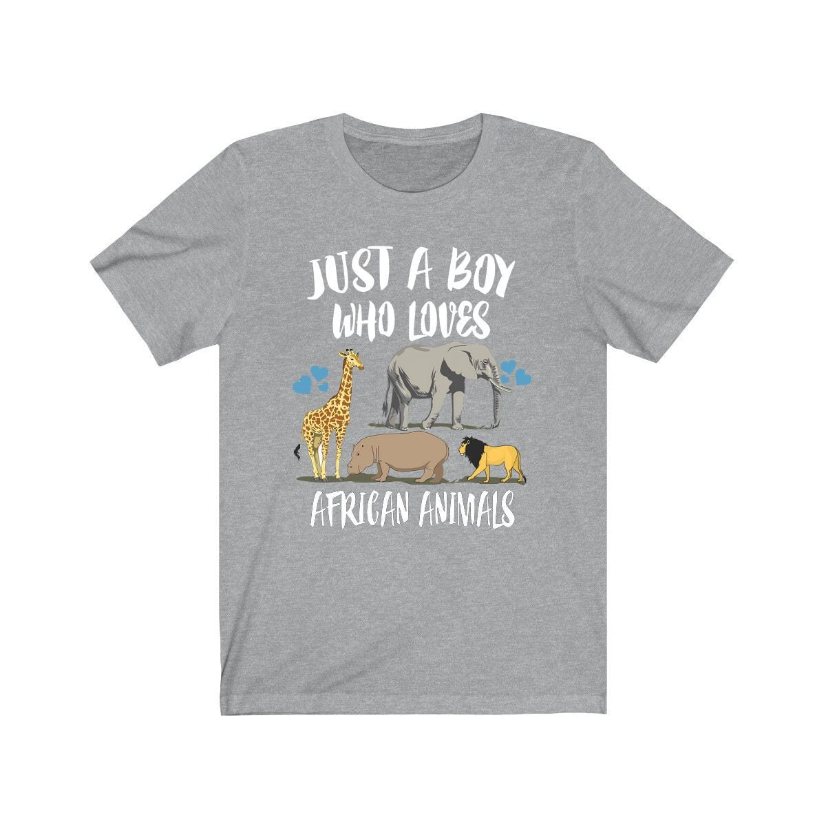 Just A Boy Who Loves African Animals Shirt, Elephant Lover Shirt, Lion Shirt, Giraffe Lover Gift,  Adult Toddler Infant Kids Gift T-Shirt Image 2