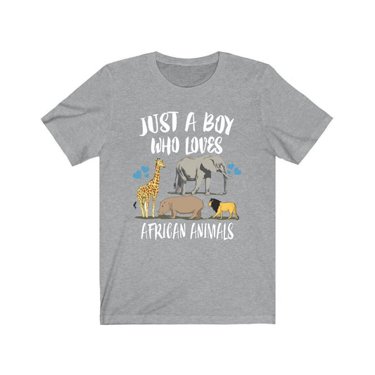 Just A Boy Who Loves African Animals Shirt, Elephant Lover Shirt, Lion Shirt, Giraffe Lover Gift,  Adult Toddler Infant Kids Gift T-Shirt Image 2