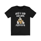 Just A Boy Who Loves Alpacas Shirt, Alpaca Lover Shirt, Alpaca Shirt, Alpaca Lover Gift,  Adult Toddler Kids T-Shirt Image 1