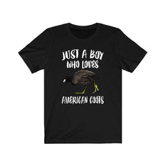 Just A Boy Who Loves American Coots Shirt - American coot print design