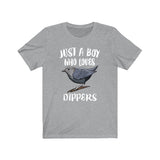 Just A Boy Who Loves Dippers Birds Shirt, Bird Lover Shirt, Birding Shirt, Birding Lover Gift,  Adult Toddler Kids T-Shirt Image 1