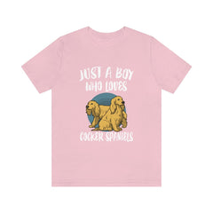 Just A Boy Who Loves Cocker Spaniels Shirt - Cocker Spaniel print design