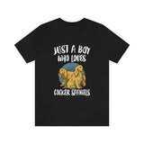 Just A Boy Who Loves Cocker Spaniels Dog Shirt, Cocker Spaniel Lover Shirt, Cocker Spaniel Shirt, Dog Lover Gift, Animal Adult Kids T-Shirt Image 1