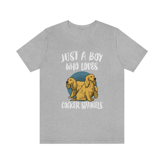 Just A Boy Who Loves Cocker Spaniels Shirt - Cocker Spaniel print design