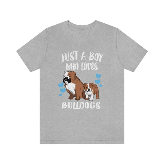 Just A Boy Who Loves Bulldogs Dogs Shirt - bulldog print design