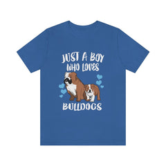 Just A Boy Who Loves Bulldogs Dogs Shirt - bulldog print design