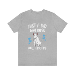 Just A Boy Who Loves Bull Terriers Shirt - Bull Terrier print design