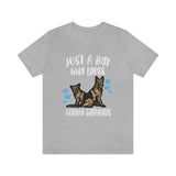 Just A Boy Who Loves German Shepherds Dog Shirt, German Shepherd Lover Shirt, Dog Shirt, Dog Lover Gift, Animal Adult Kids T-Shirt Image 1