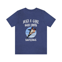 Just a girl who loves swallows aerial insectivore migration bird tee