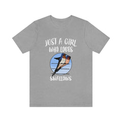 Just a girl who loves swallows aerial insectivore migration bird tee