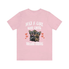 Just A Girl Who Loves Yorkshire Terriers Dogs Shirt - Yorkshire terrier print design